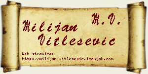 Milijan Vitlešević vizit kartica